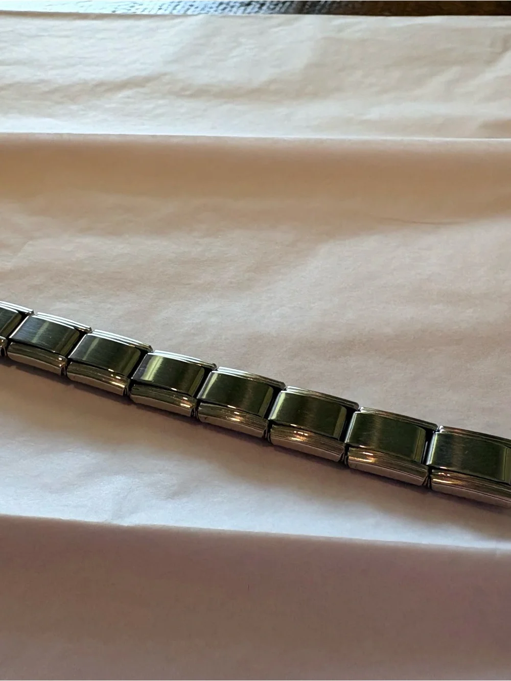 Two-Tone Stainless Steel Italian Charm Link Bracelet - Silver & Gold